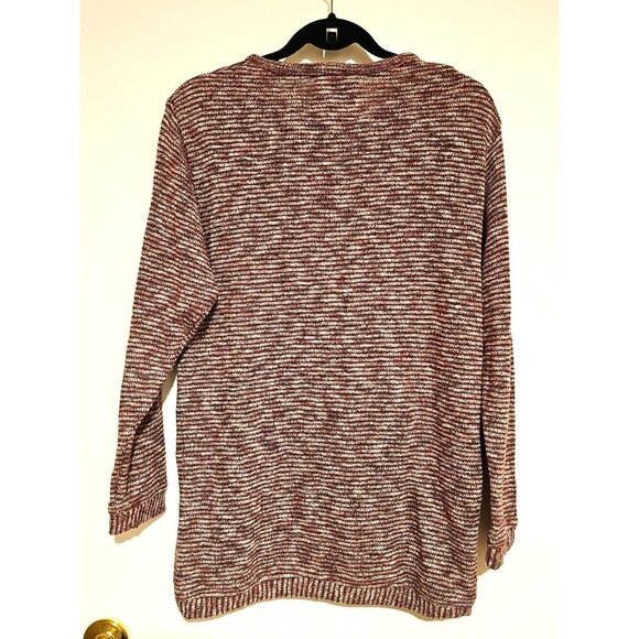 Lauren Polo Boucle Sweater Women Large Red White Knit Preppy Academia University - Picture 2 of 7